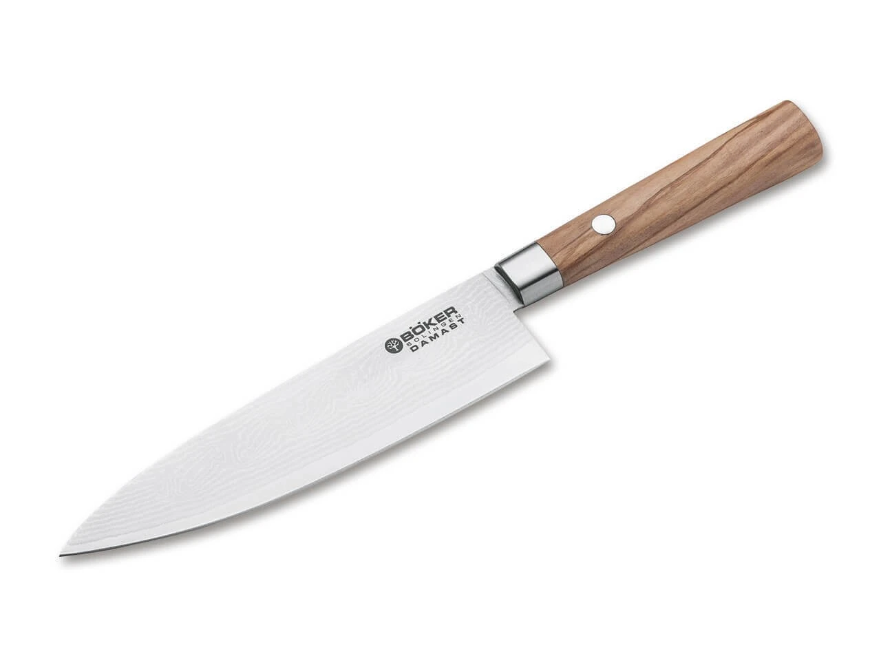 Damast Olive Chefmesser Klein 1 Damast Olive Chefmesser Klein
