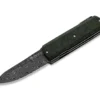 Silver Sport Knife Damascus CF Green