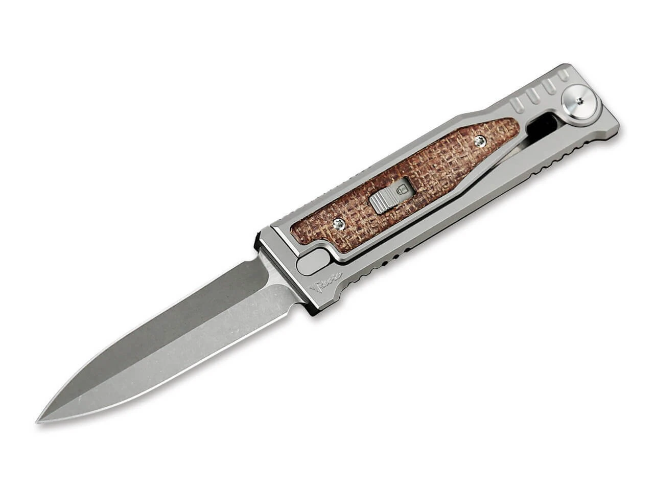 EXO-M Burlap Micarta Double Edge 1 EXO-M Burlap Micarta Double Edge
